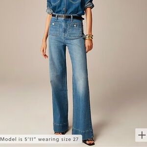 J.Crew high rise sailor wide leg denim